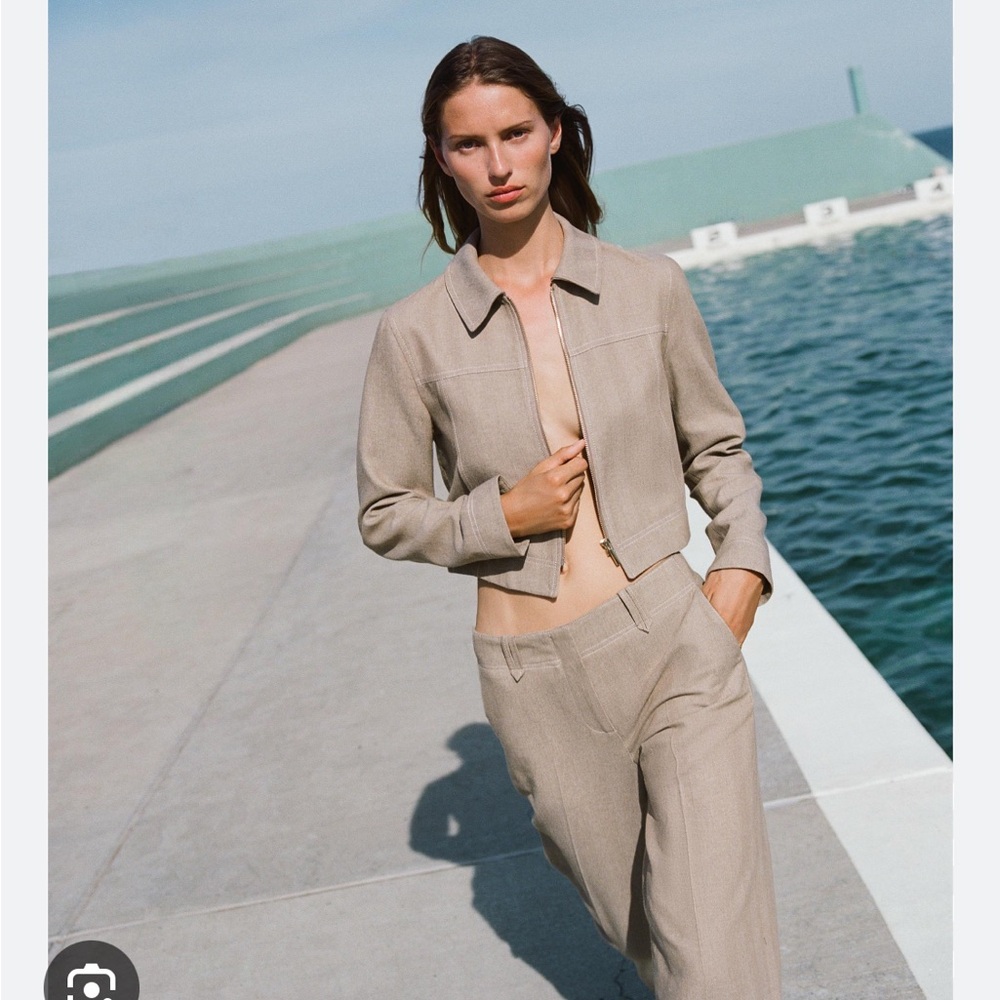 Zara herringbone short jacket